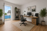 Frisch sanierte & geräumige 4 ZKB Wohnung mit großem Balkon in bevorzugter Wohnlage von Hockenheim - Arbeitszimmer (KI generierter Möblierungsvorschlag)